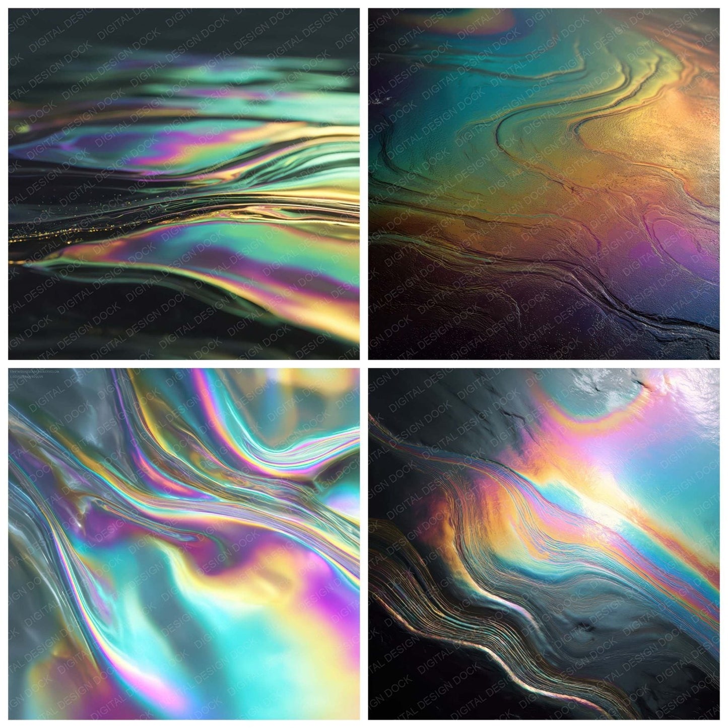 Rainbow Oil Slick Digital Paper Pack (DDD008357)