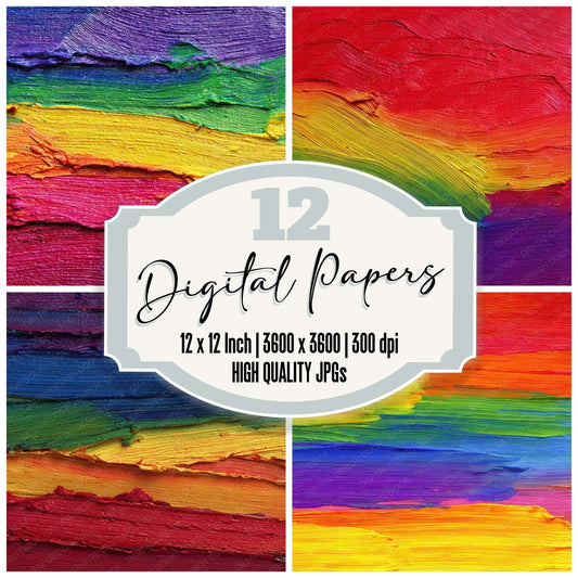 Rainbow Paint Smears Digital Paper Pack (DDD008359)