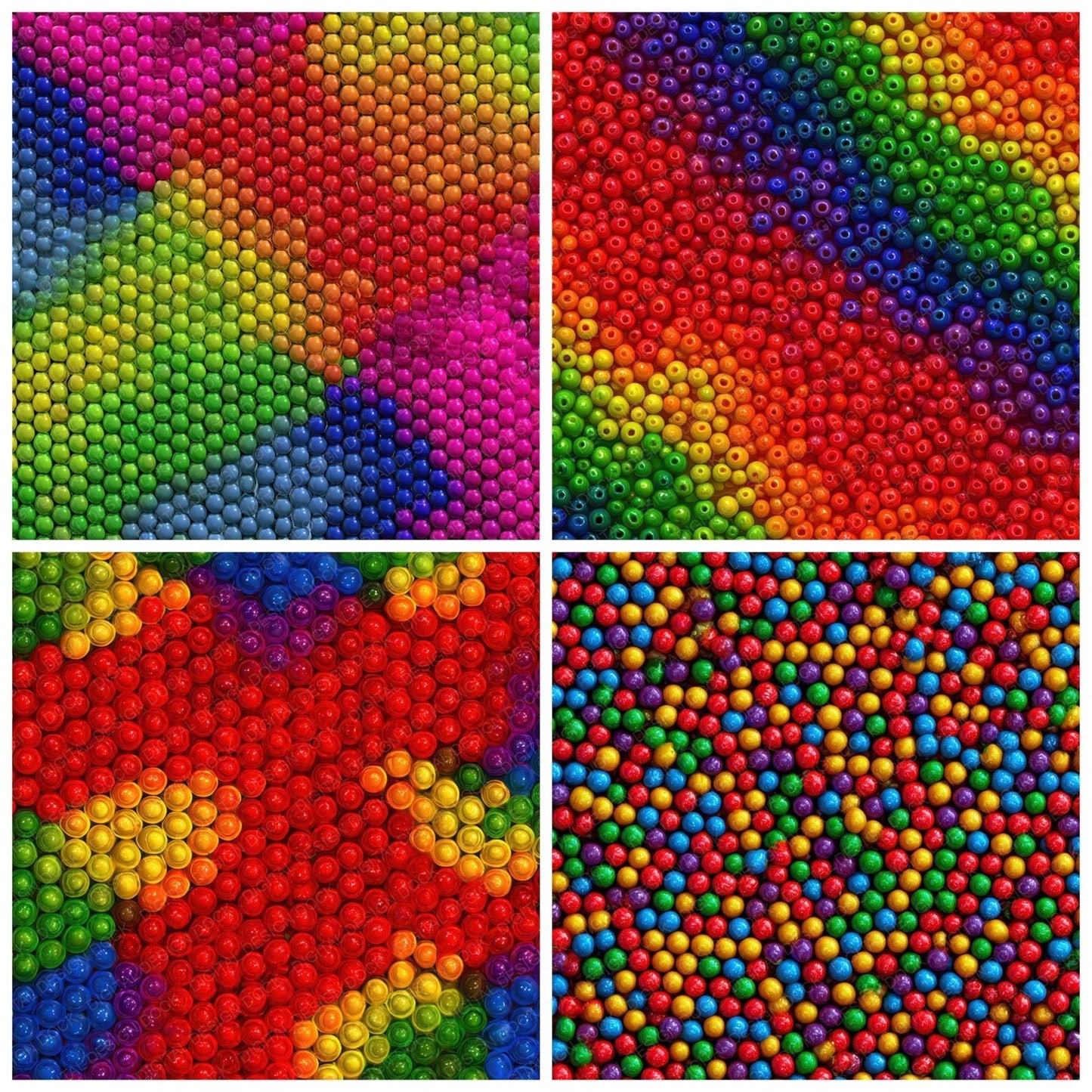 Rainbow Plastic Beads Digital Paper Pack (DDD008360)
