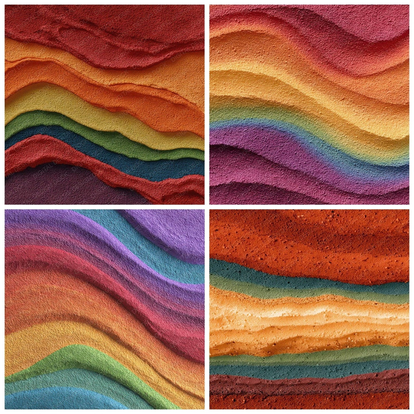 Rainbow Sand Texture Digital Paper Pack (DDD008362)