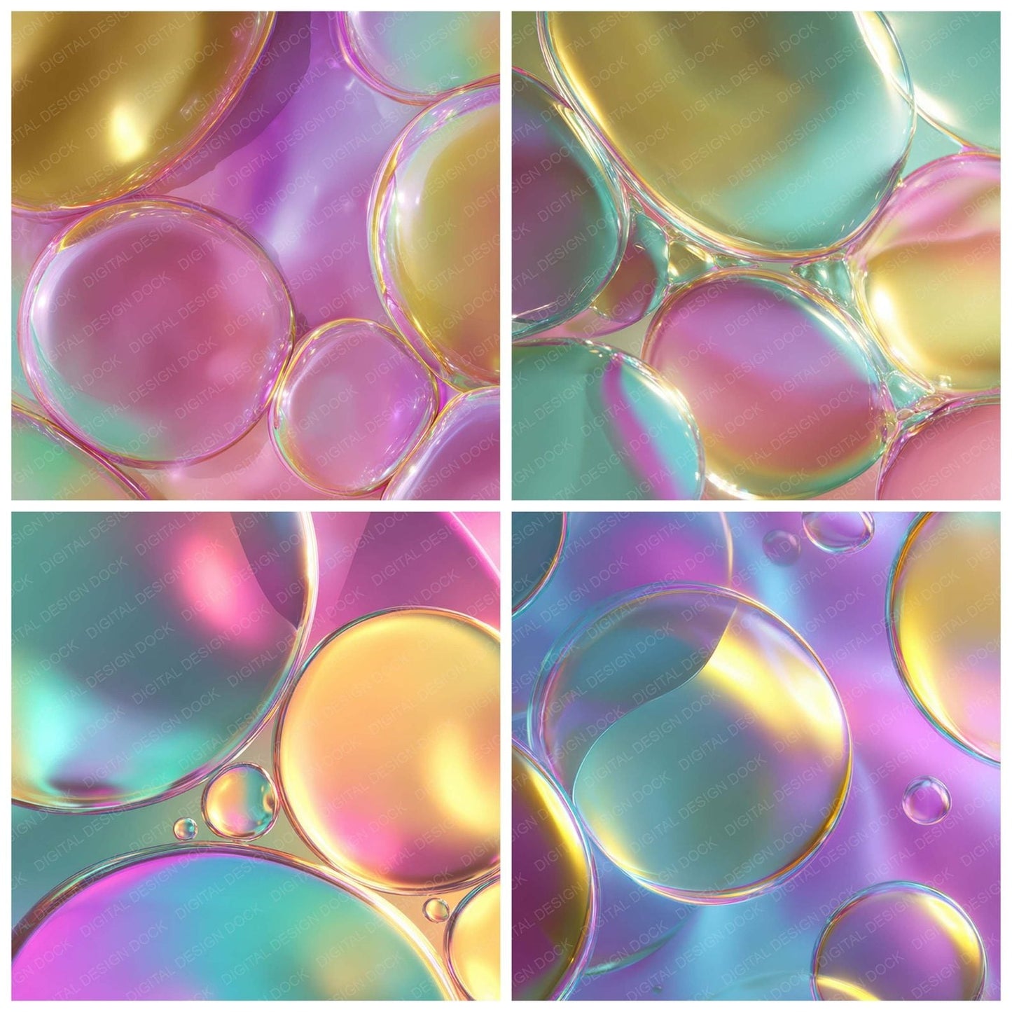 Rainbow Soap Bubbles Digital Paper Pack (DDD008363)