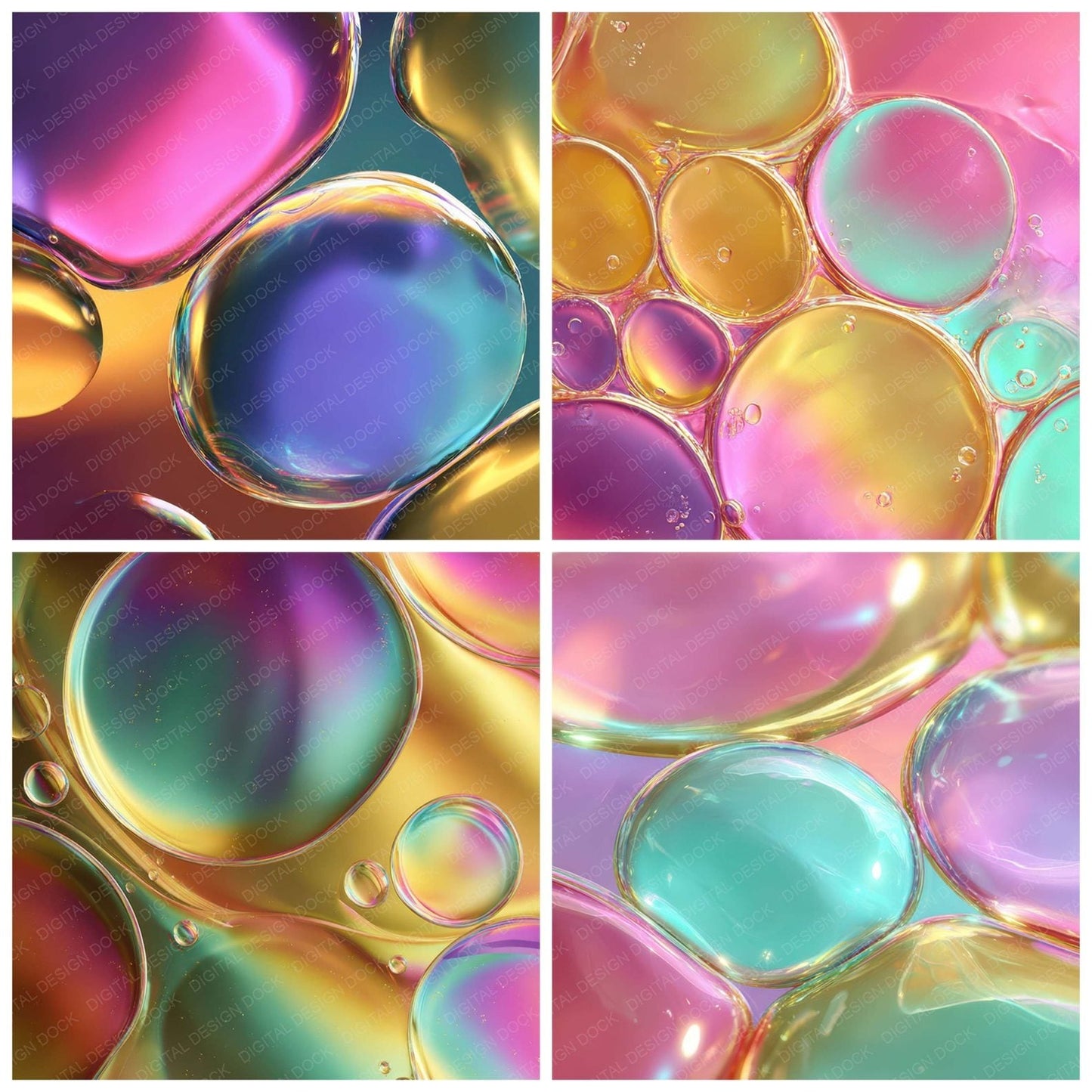 Rainbow Soap Bubbles Digital Paper Pack (DDD008363)