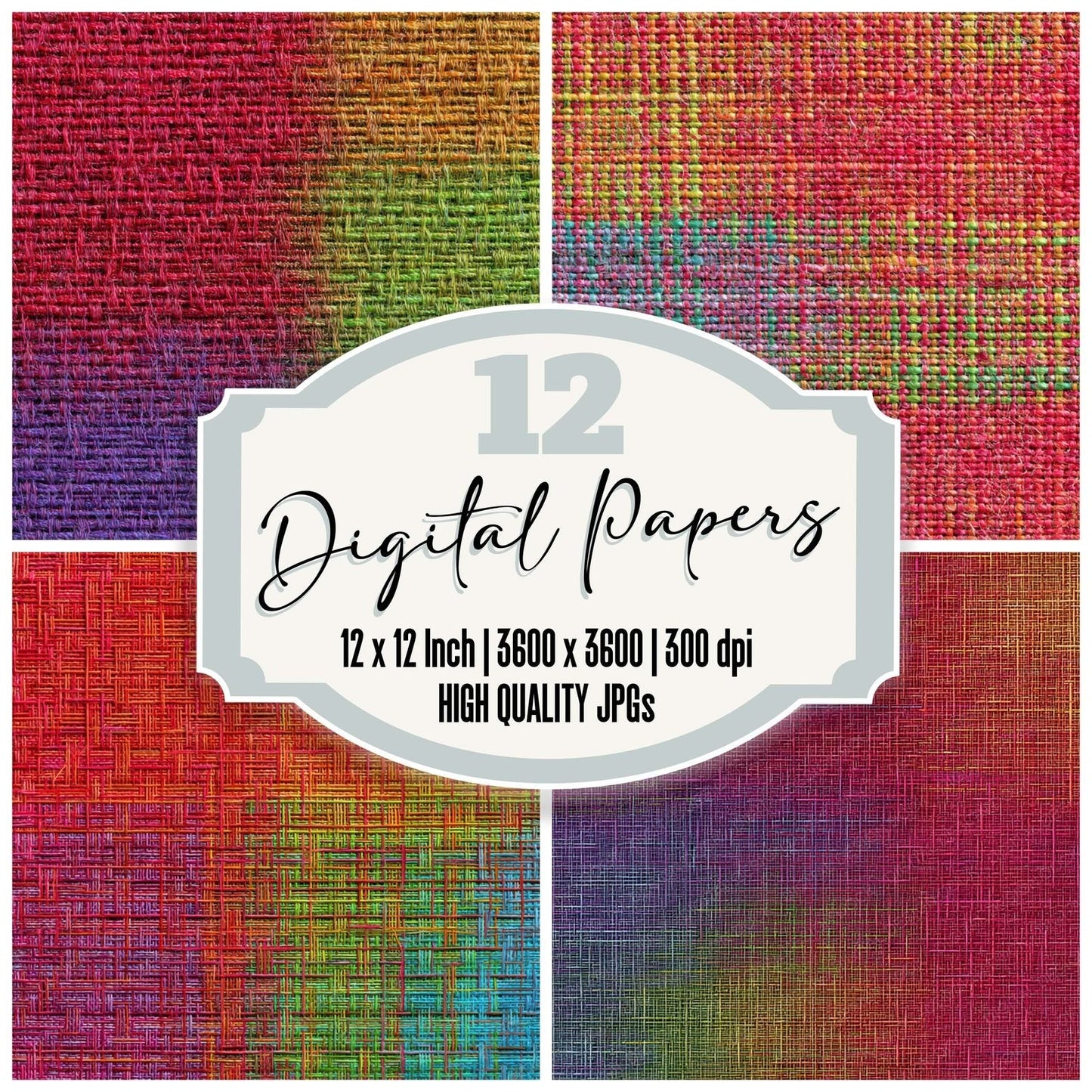 Rainbow Thread Weave Digital Paper Pack (DDD008364)