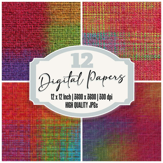 Rainbow Thread Weave Digital Paper Pack (DDD008364)