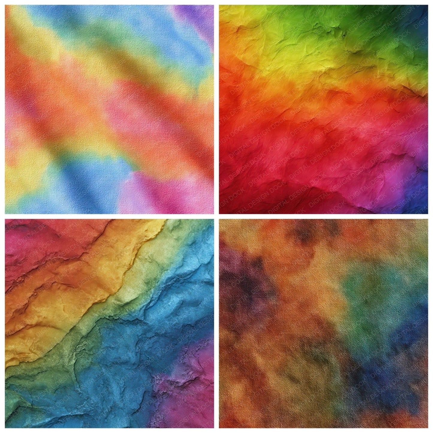 Rainbow Tie Dye Digital Paper Pack (DDD008365)