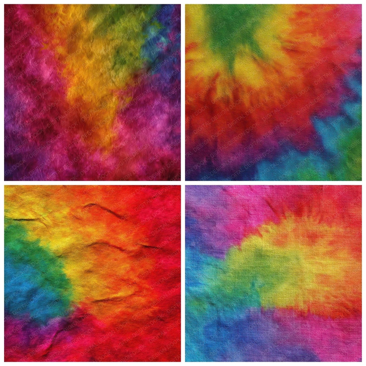 Rainbow Tie Dye Digital Paper Pack (DDD008365)