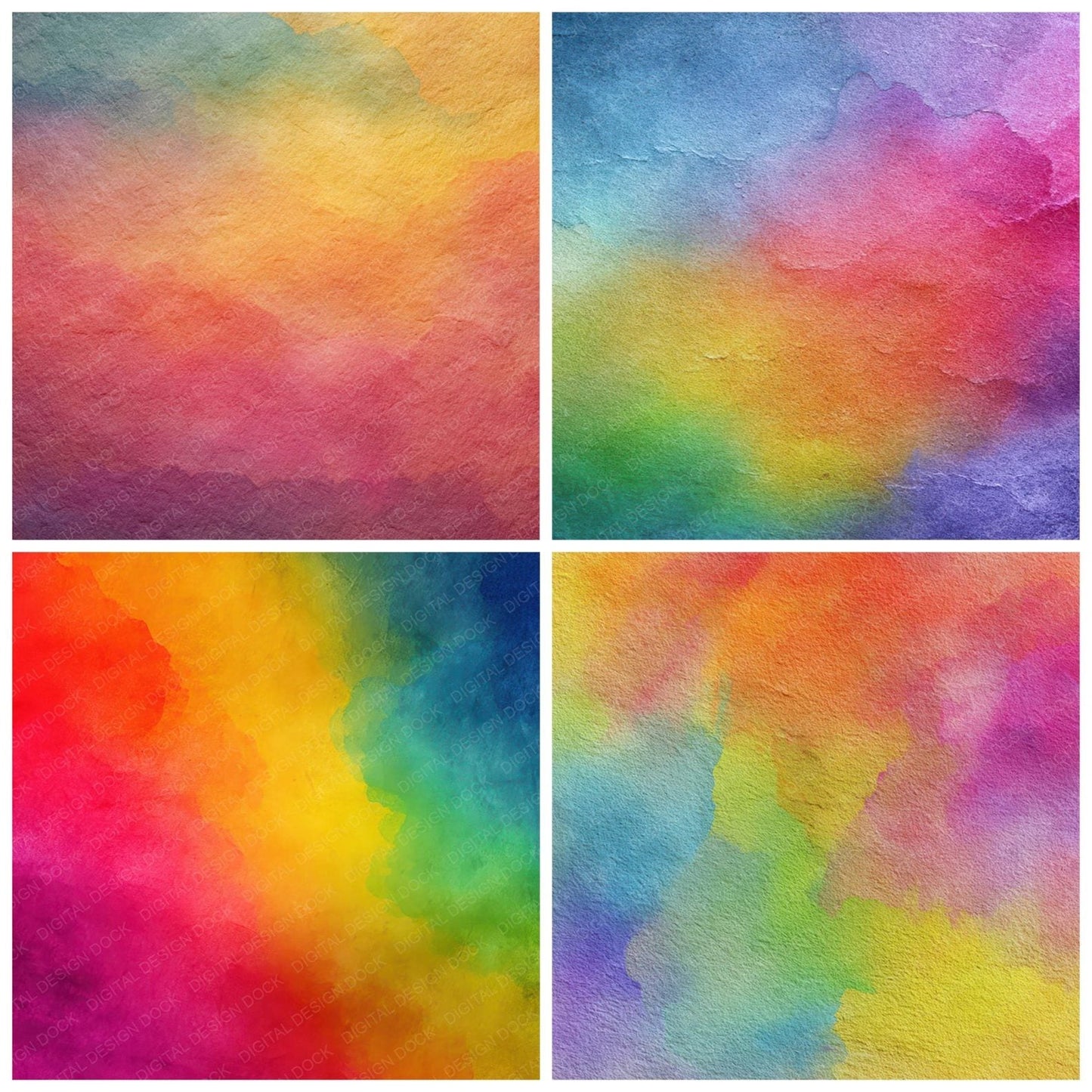 Rainbow Watercolour Wash Digital Paper Pack (DDD008366)