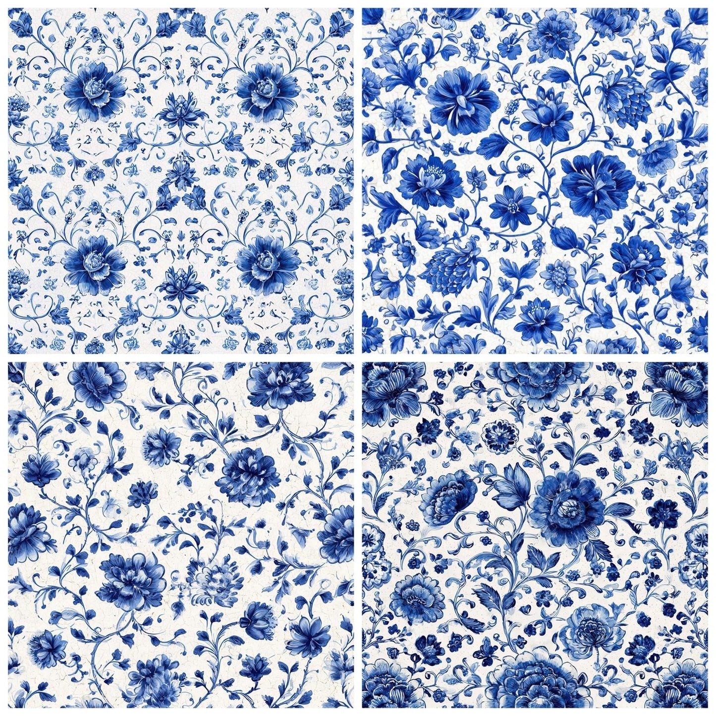 Delft Floral Tile Digital Paper Pack (DDD008370)
