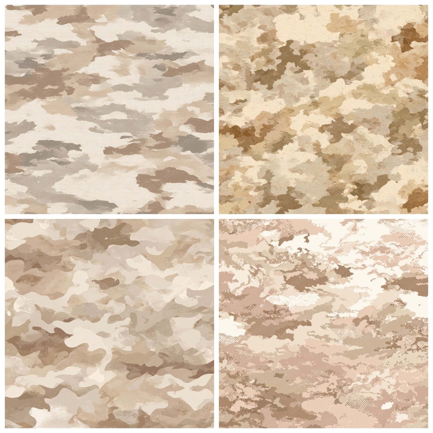 Desert Camo Pattern Digital Paper Pack (DDD008371)