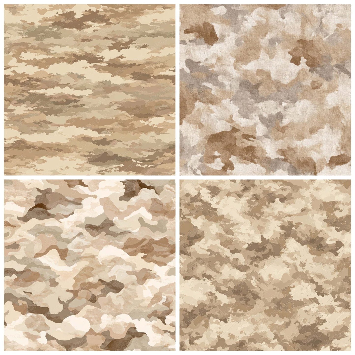Desert Camo Pattern Digital Paper Pack (DDD008371)