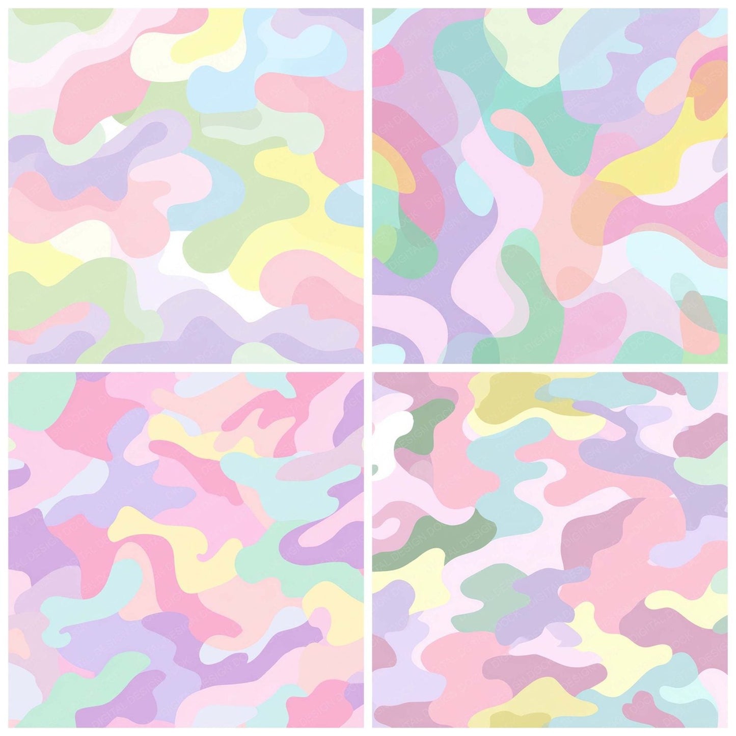 Pastel Camo Pattern Digital Paper Pack (DDD008376)