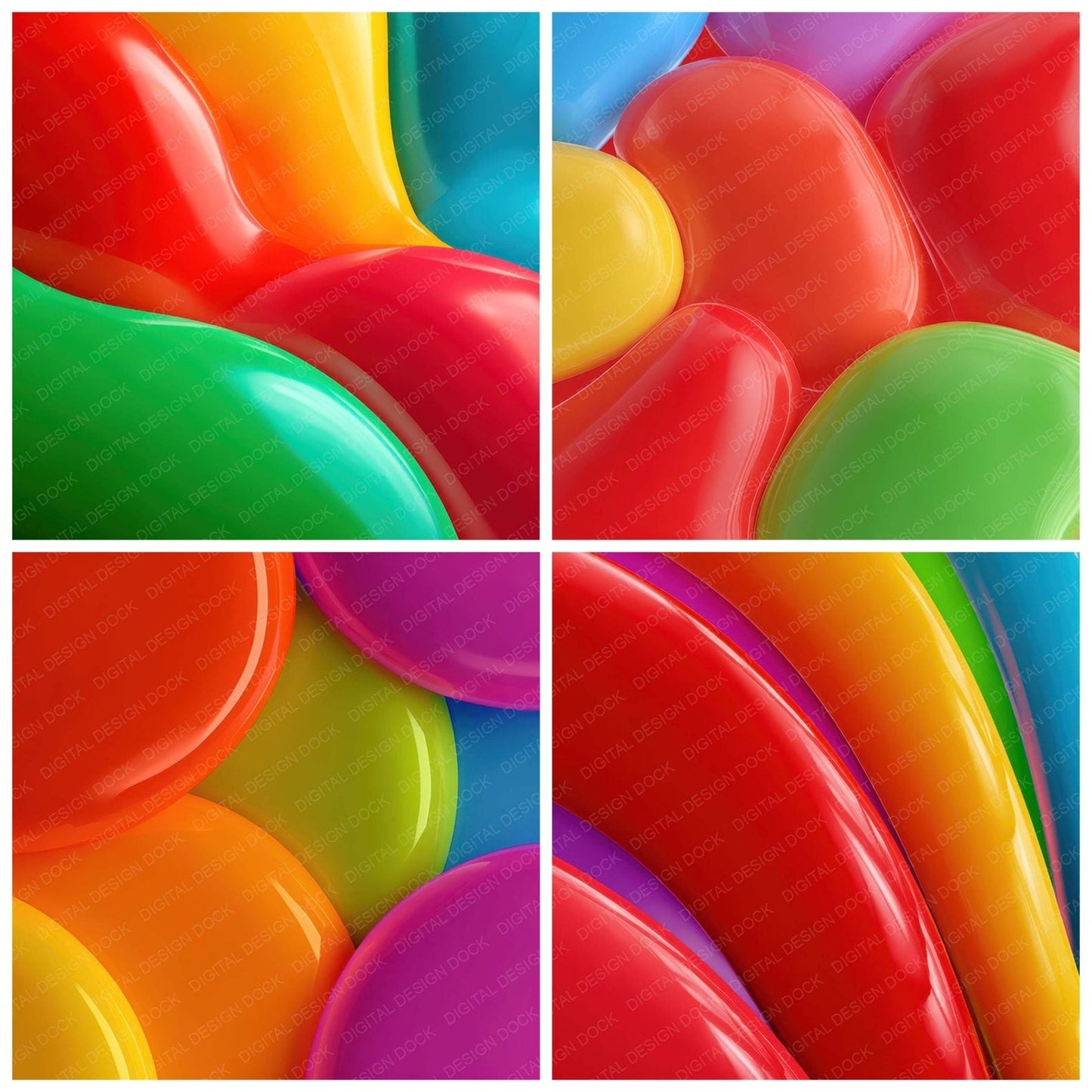Rainbow Balloon Latex Digital Paper Pack (DDD008378)