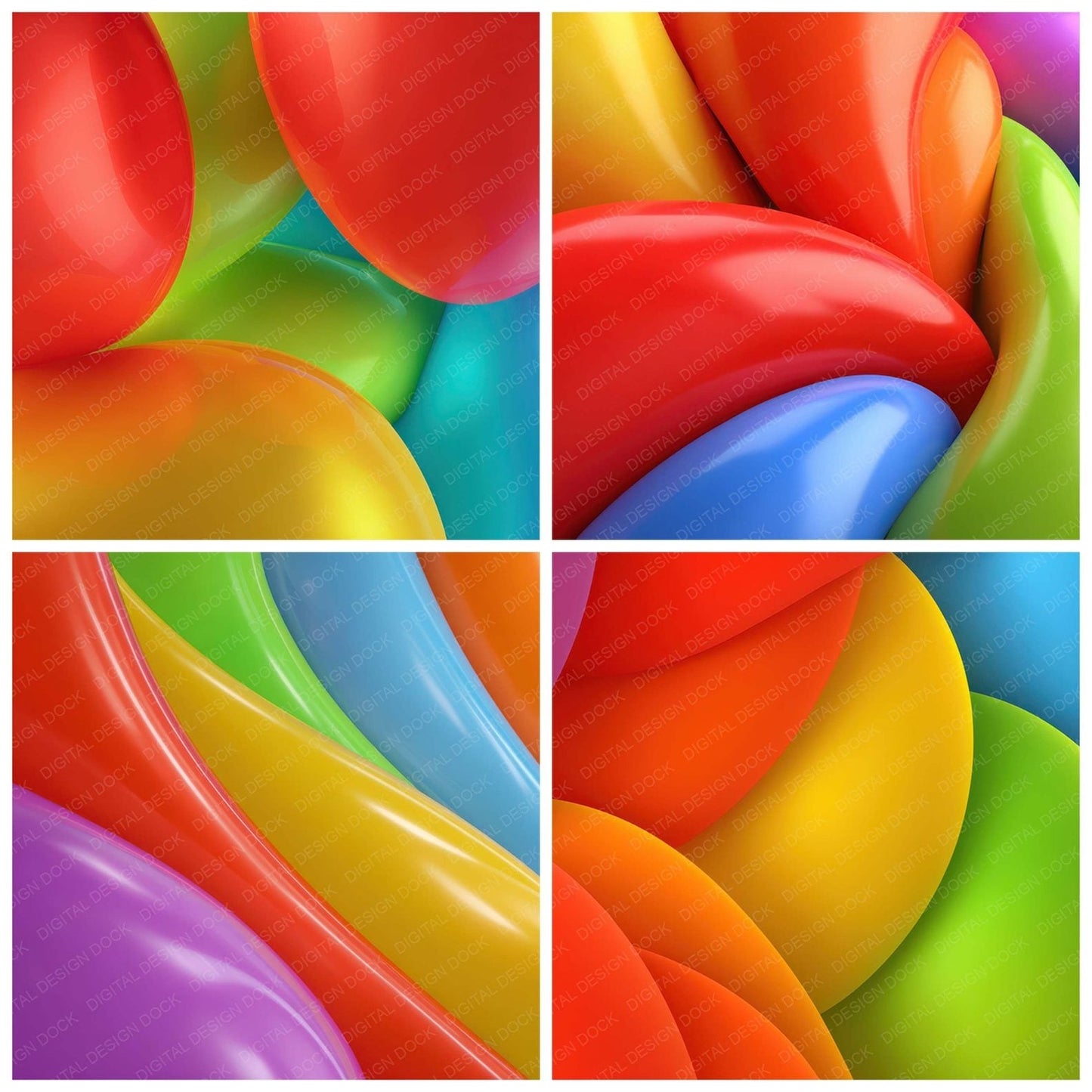 Rainbow Balloon Latex Digital Paper Pack (DDD008378)