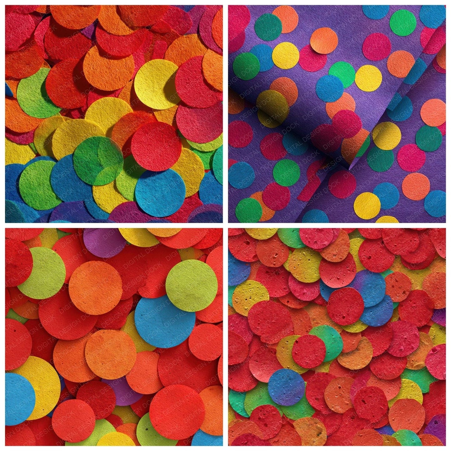 Rainbow Paper Confetti Digital Paper Pack (DDD008382)