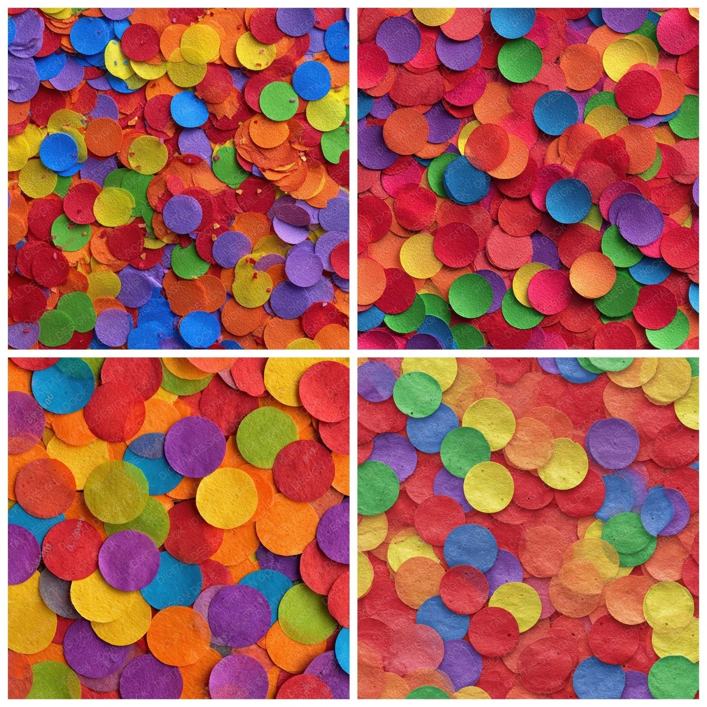 Rainbow Paper Confetti Digital Paper Pack (DDD008382)
