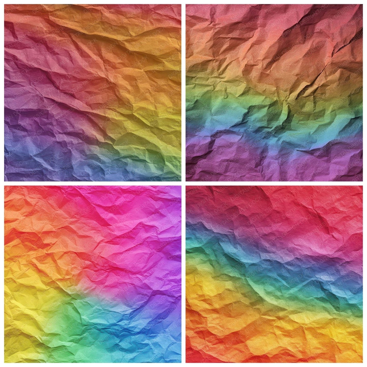 Rainbow Tissue Paper Digital Paper Pack (DDD008384)