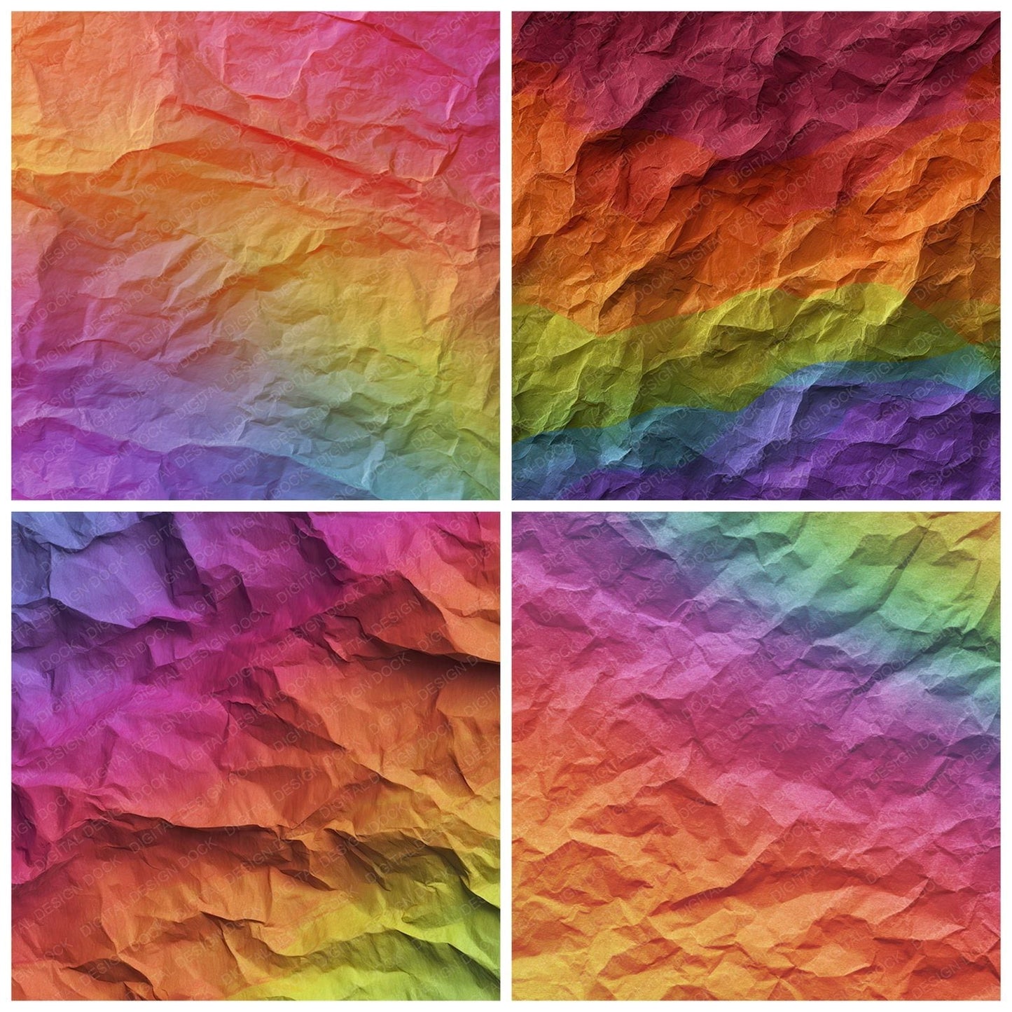 Rainbow Tissue Paper Digital Paper Pack (DDD008384)
