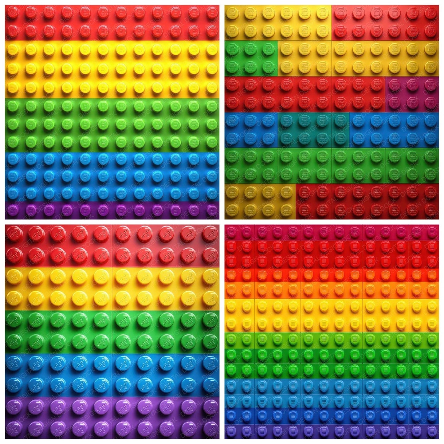 Rainbow Toy Bricks Digital Paper Pack (DDD008385)
