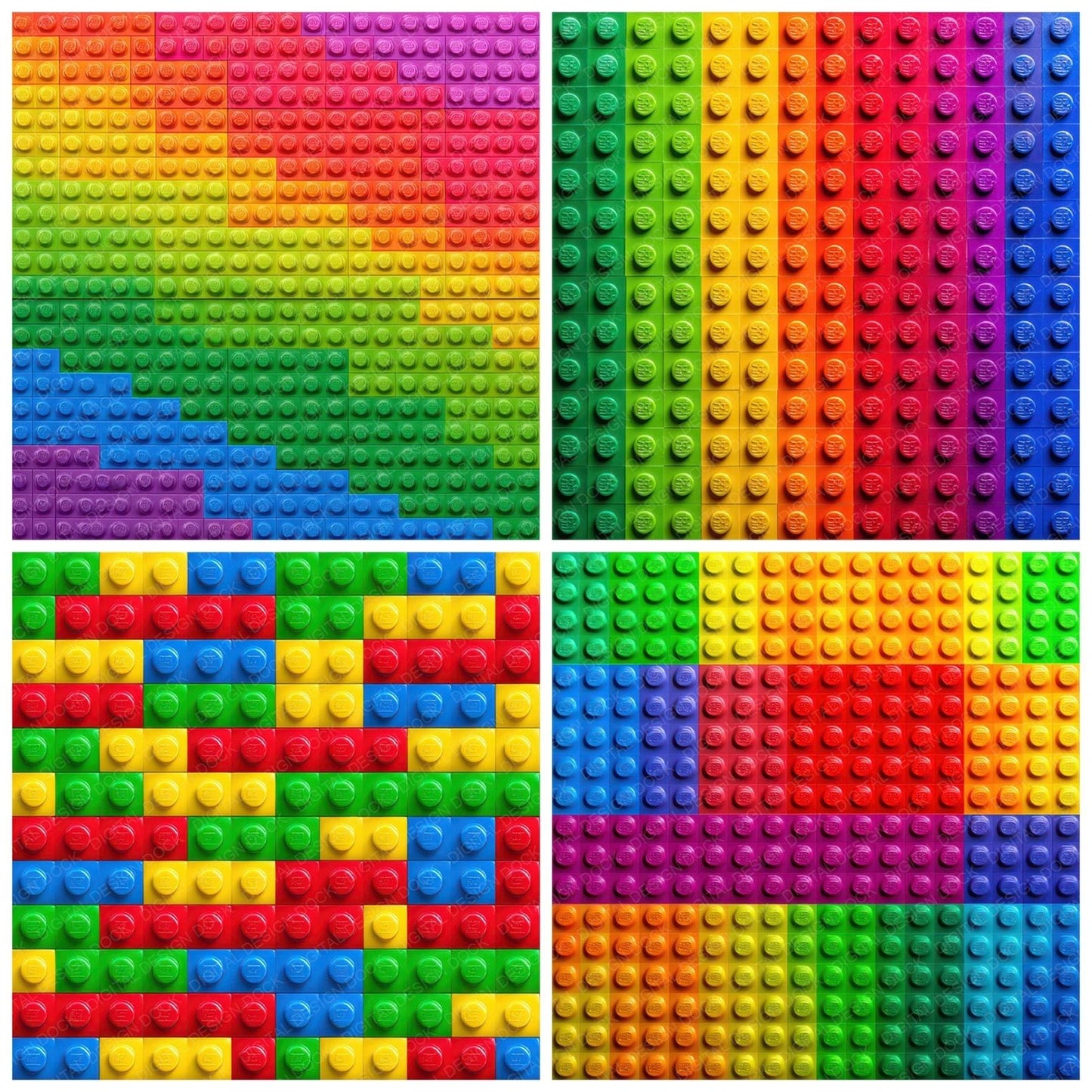 Rainbow Toy Bricks Digital Paper Pack (DDD008385)