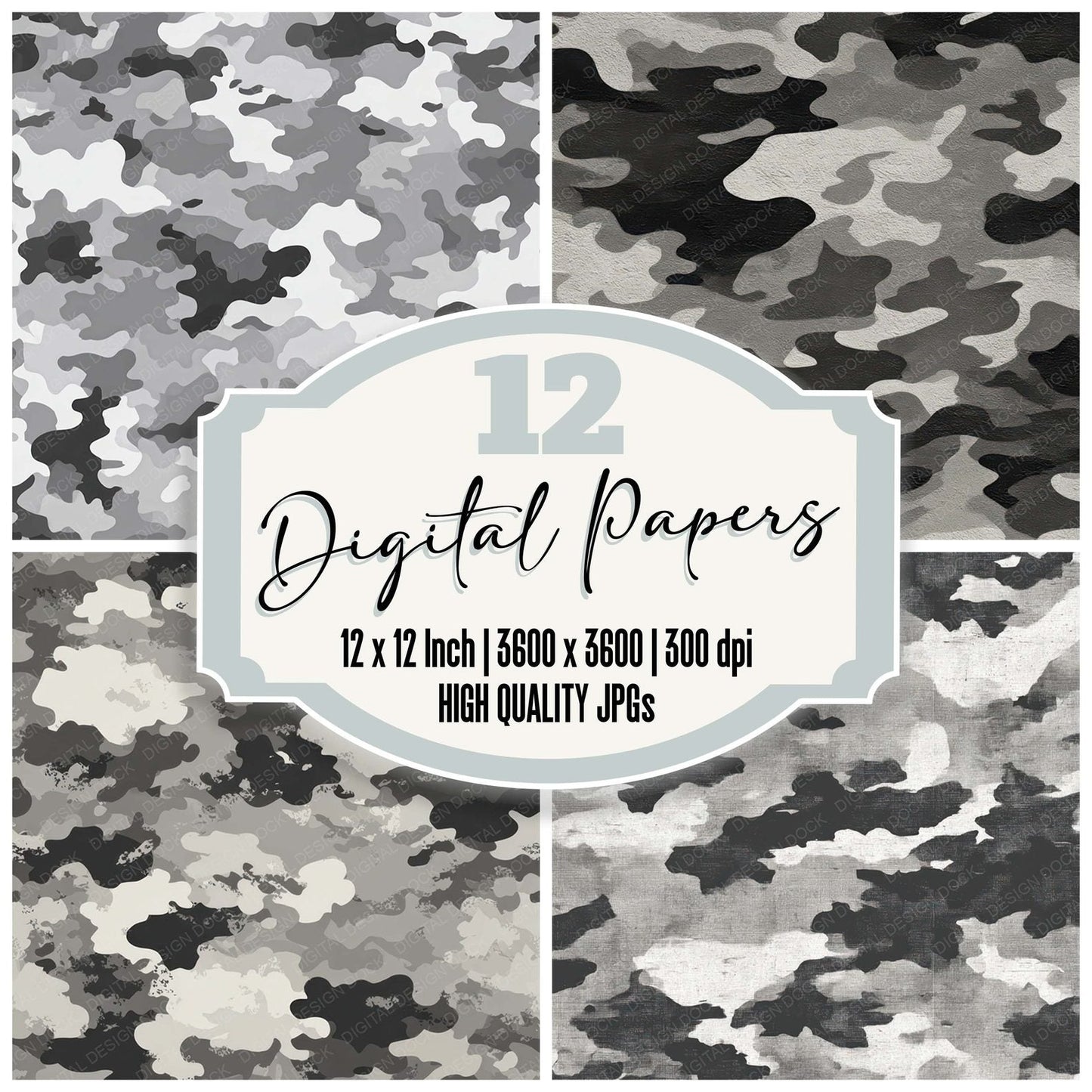 Urban Camo Pattern Digital Paper Pack (DDD008386)