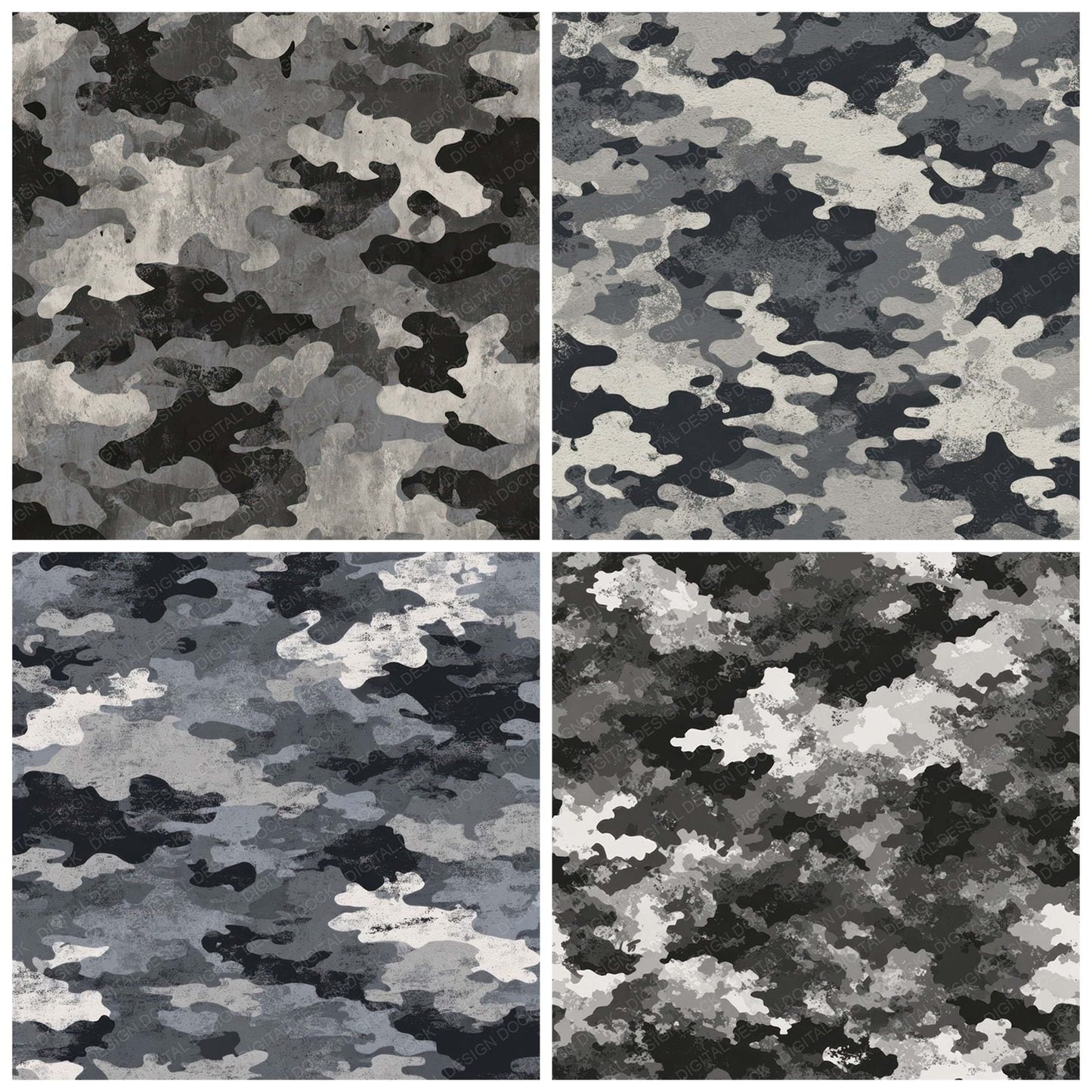 Urban Camo Pattern Digital Paper Pack (DDD008386)