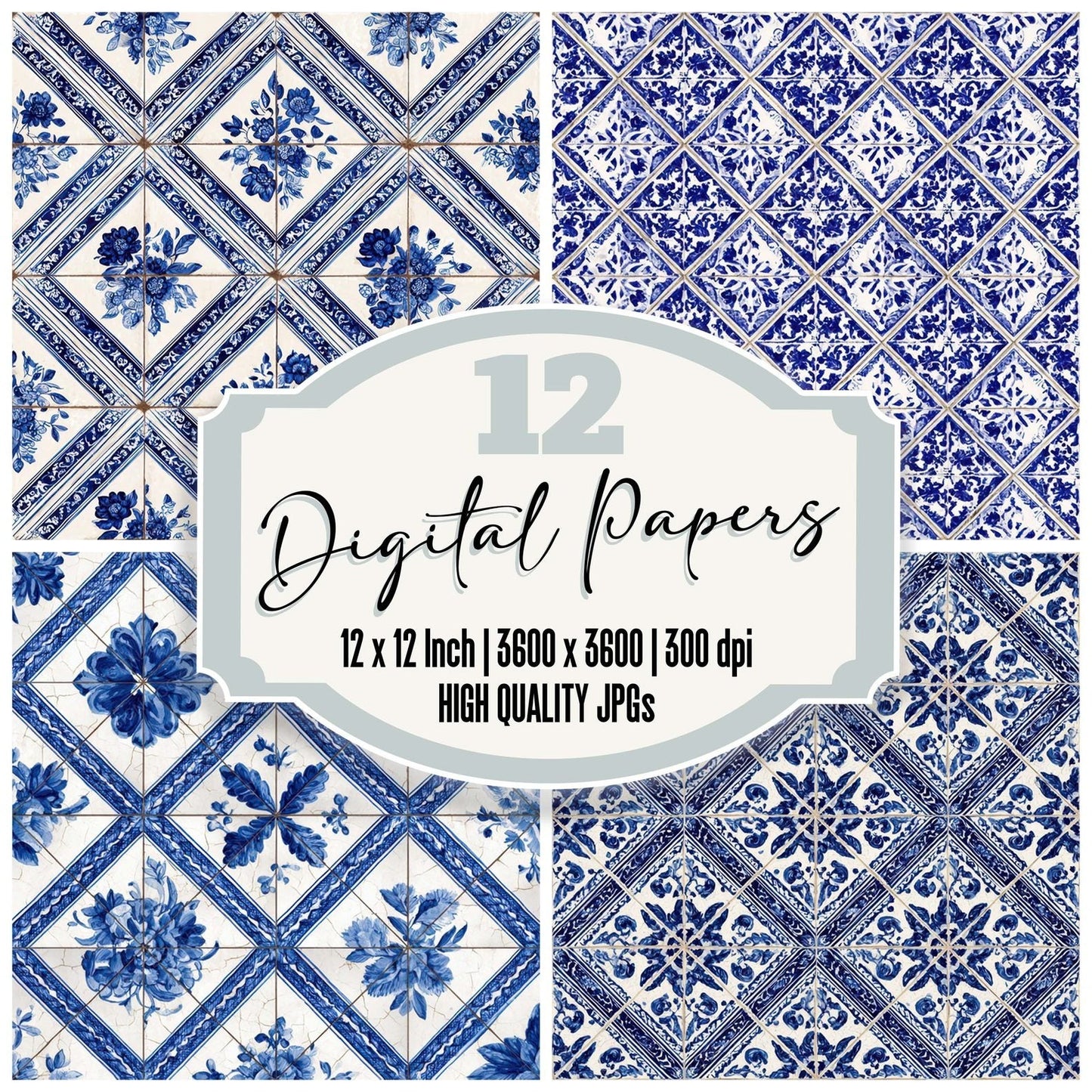 Delft Diamond Tile Digital Paper Pack (DDD008391)