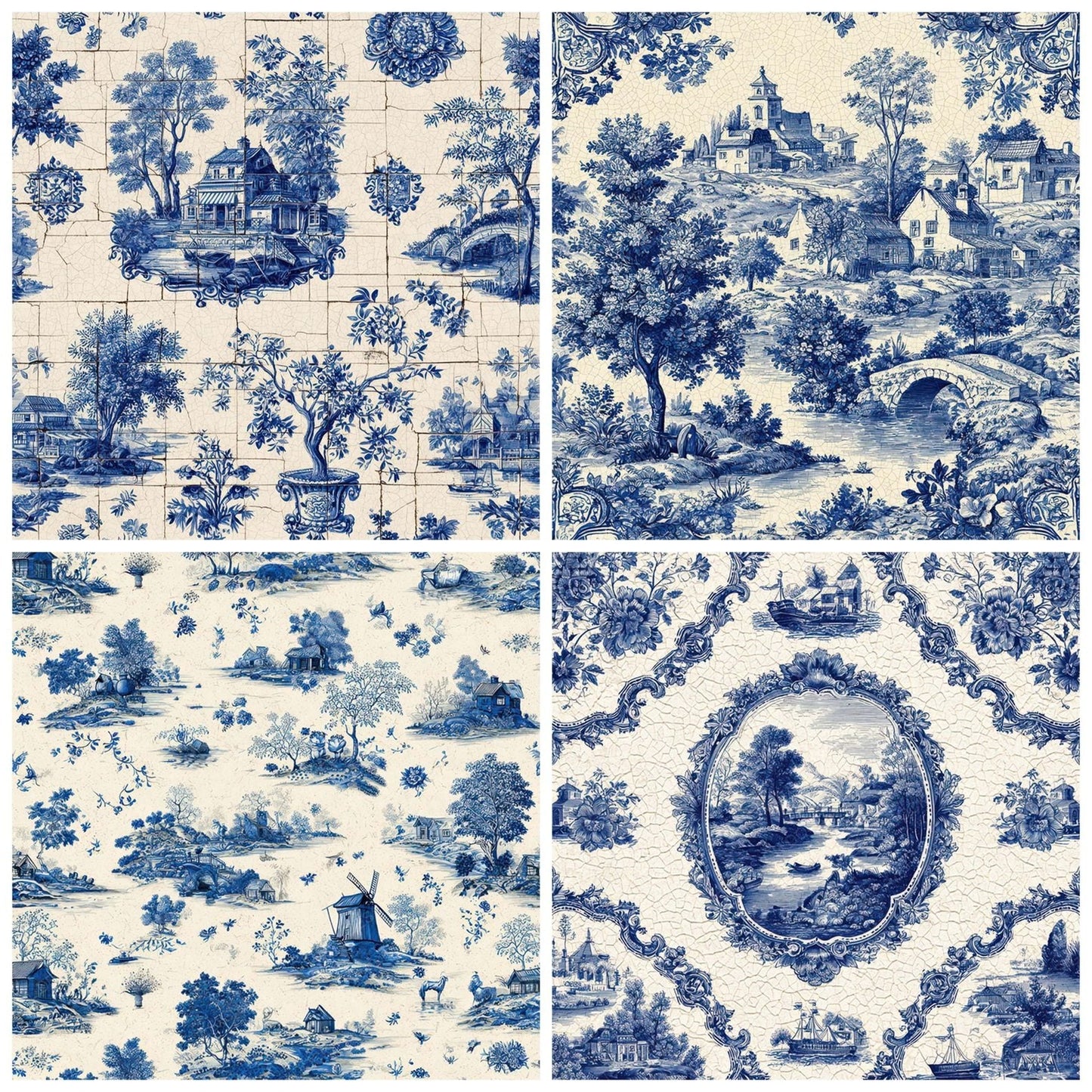 Delft Pastoral Pattern Digital Paper Pack (DDD008392)