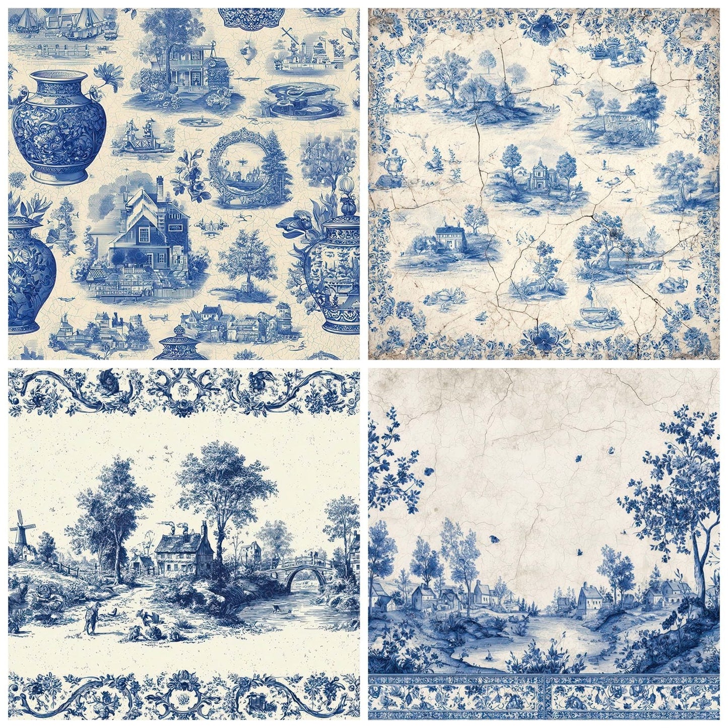Delft Pastoral Pattern Digital Paper Pack (DDD008392)
