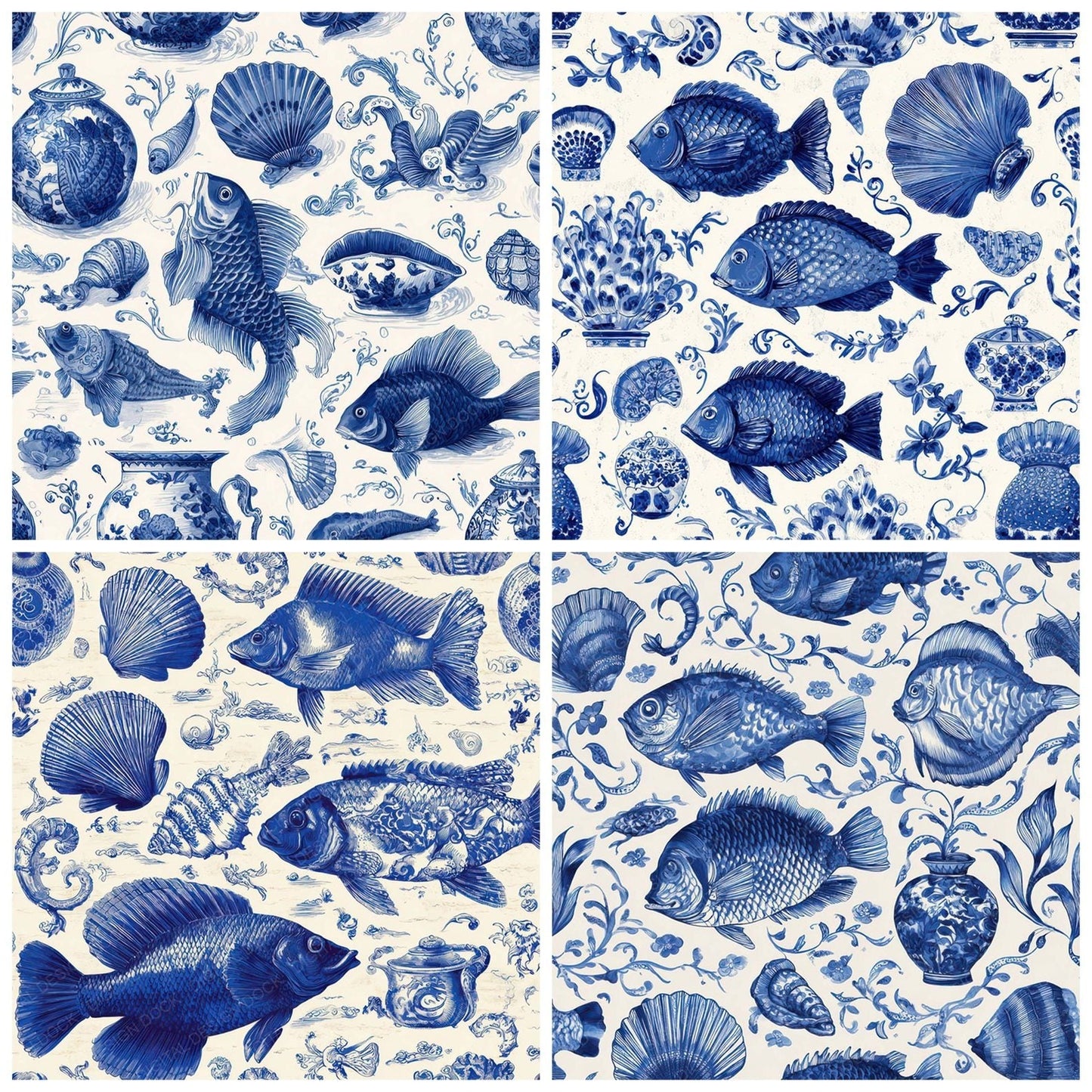 Delft Sea Motifs Digital Paper Pack (DDD008394)