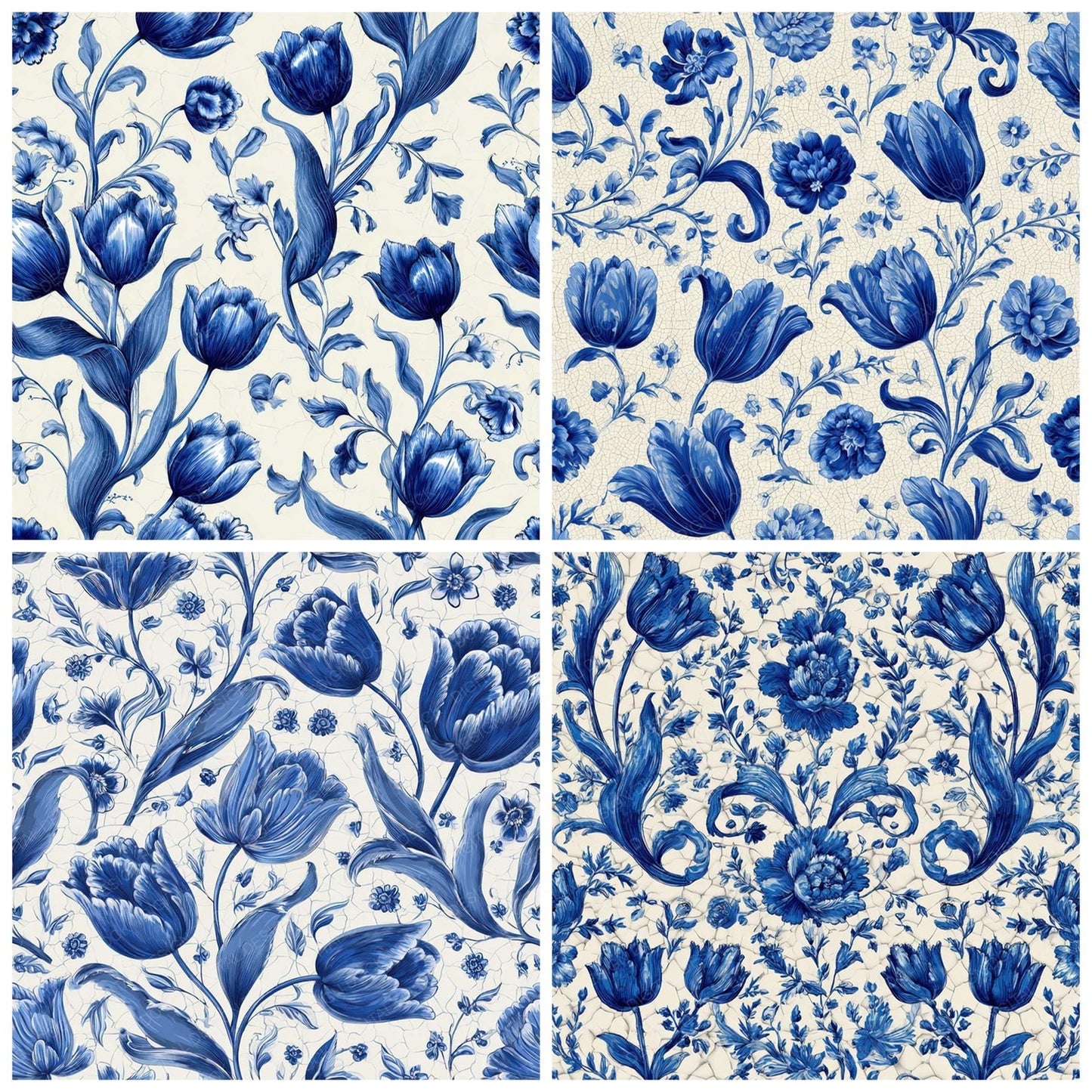 Delft Tulip Pattern Digital Paper Pack (DDD008395)
