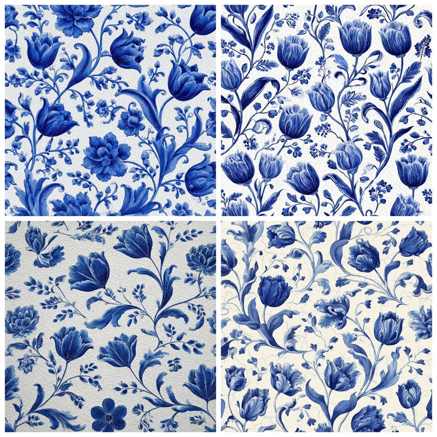 Delft Tulip Pattern Digital Paper Pack (DDD008395)