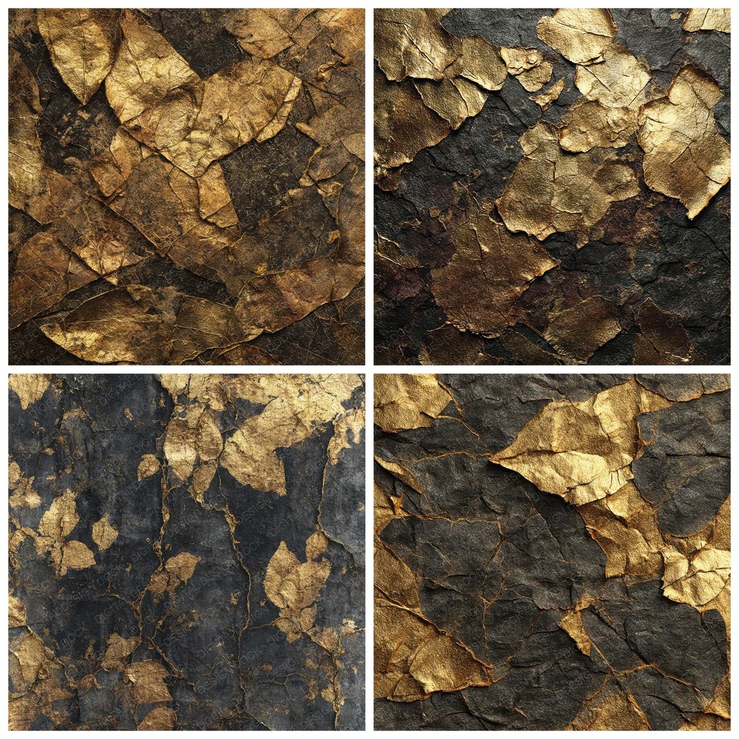 Gold Leaf Texture Digital Paper Pack (DDD008399)