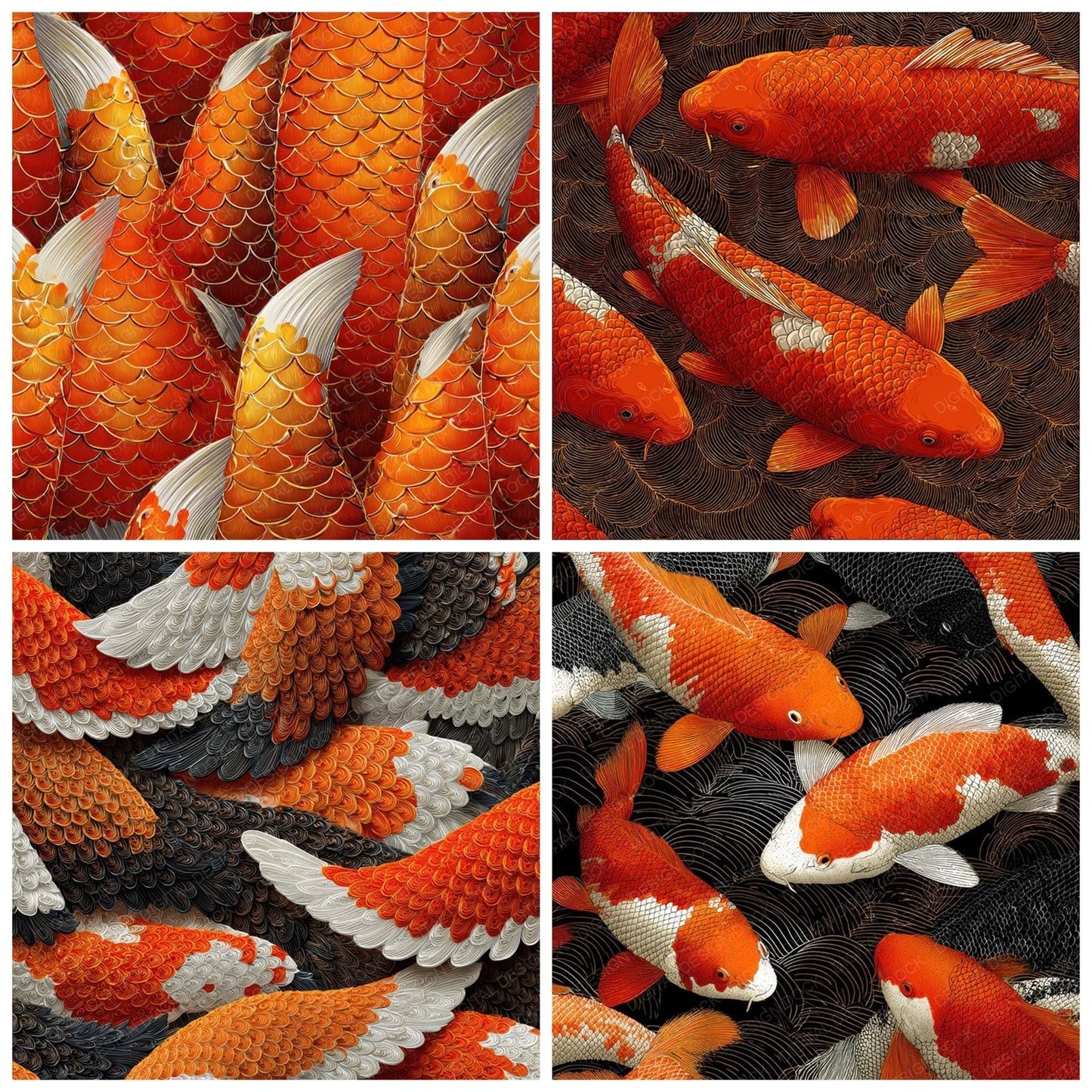 Koi Scale Texture Digital Paper Pack (DDD008401)