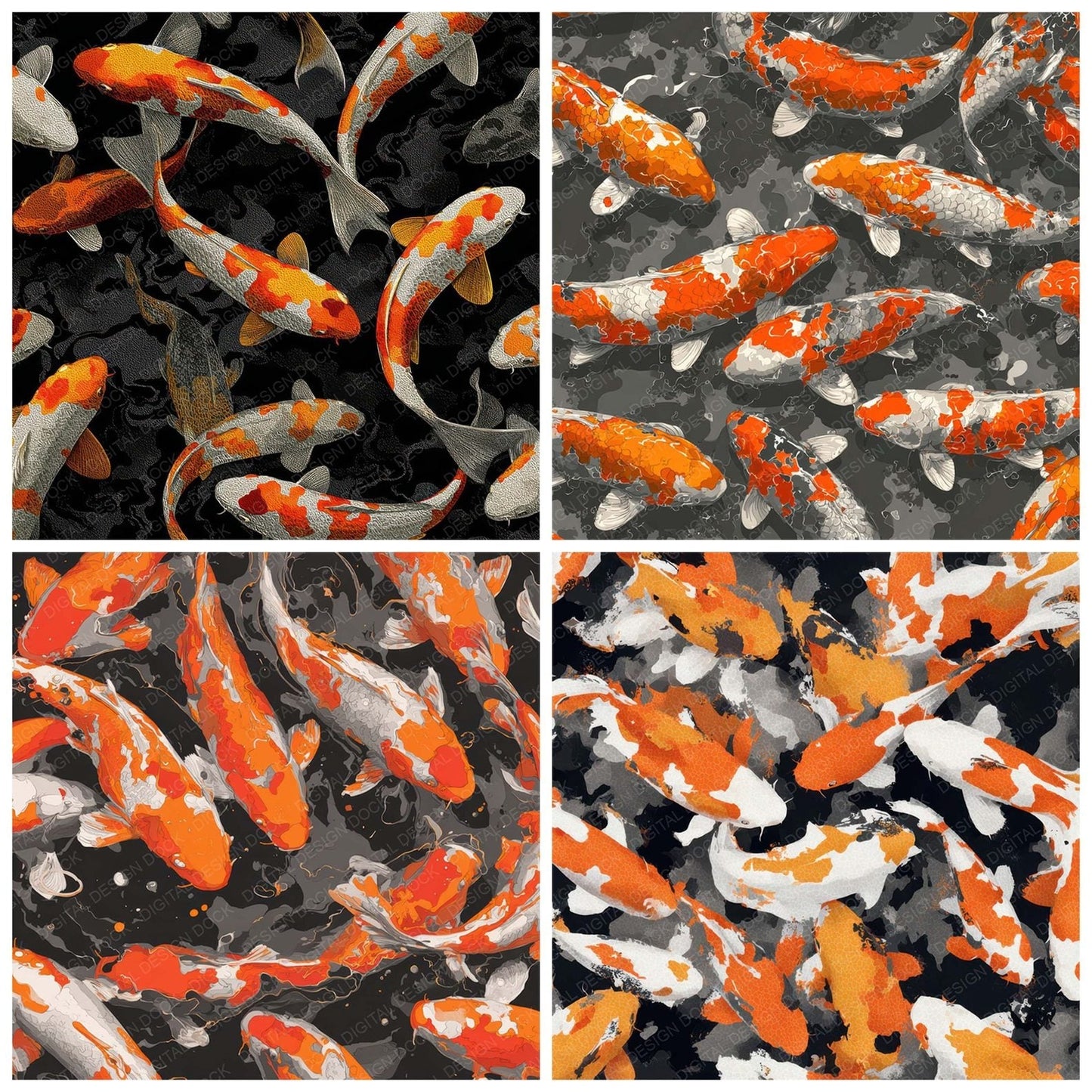 Koi Skin Pattern Digital Paper Pack (DDD008402)
