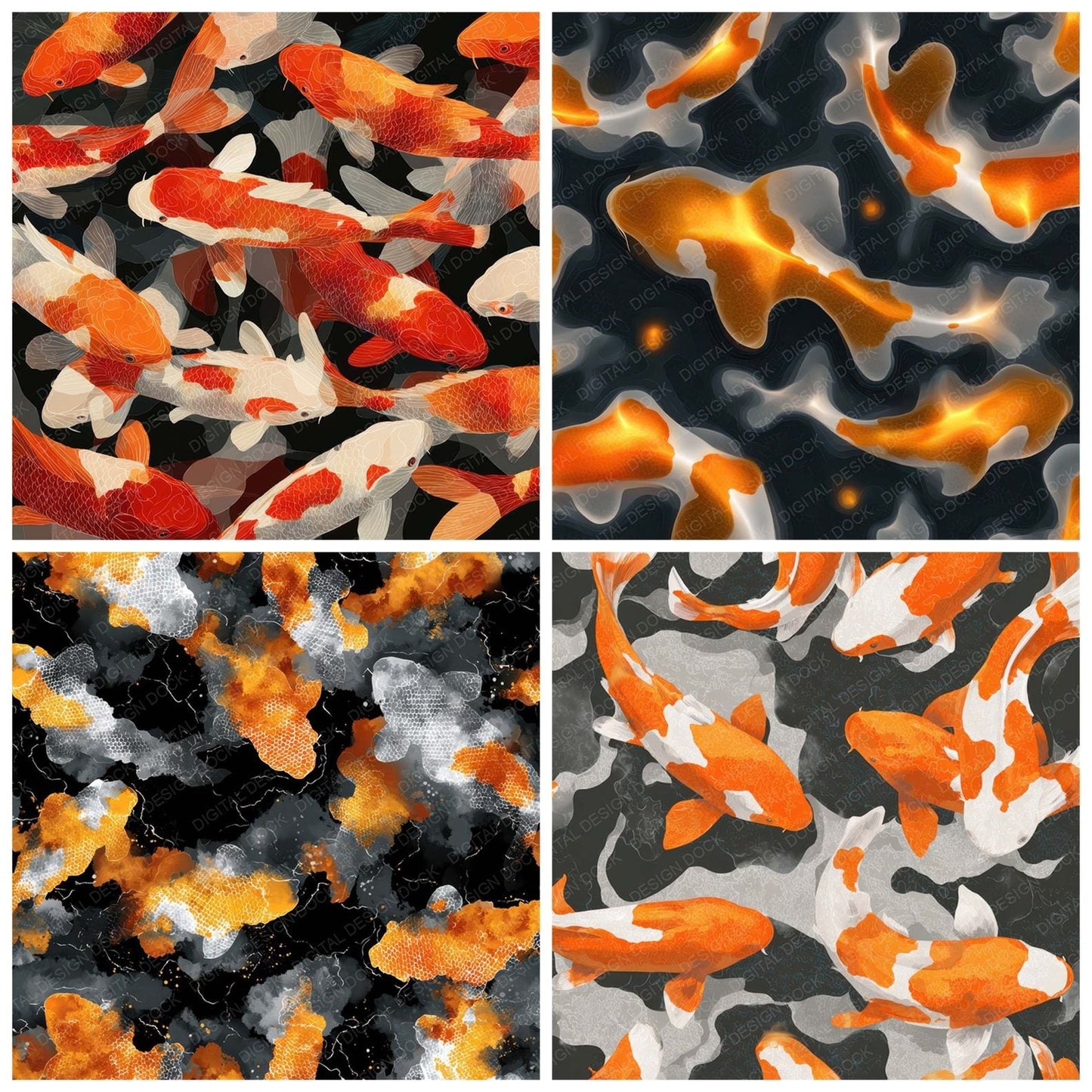 Koi Skin Pattern Digital Paper Pack (DDD008402)