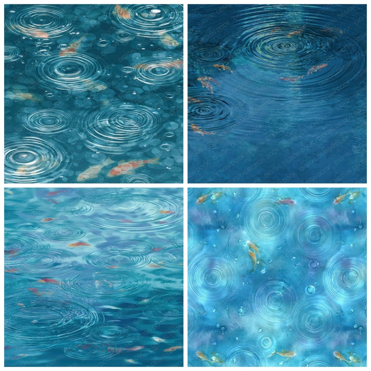 Koi Water Ripples Digital Paper Pack (DDD008403)