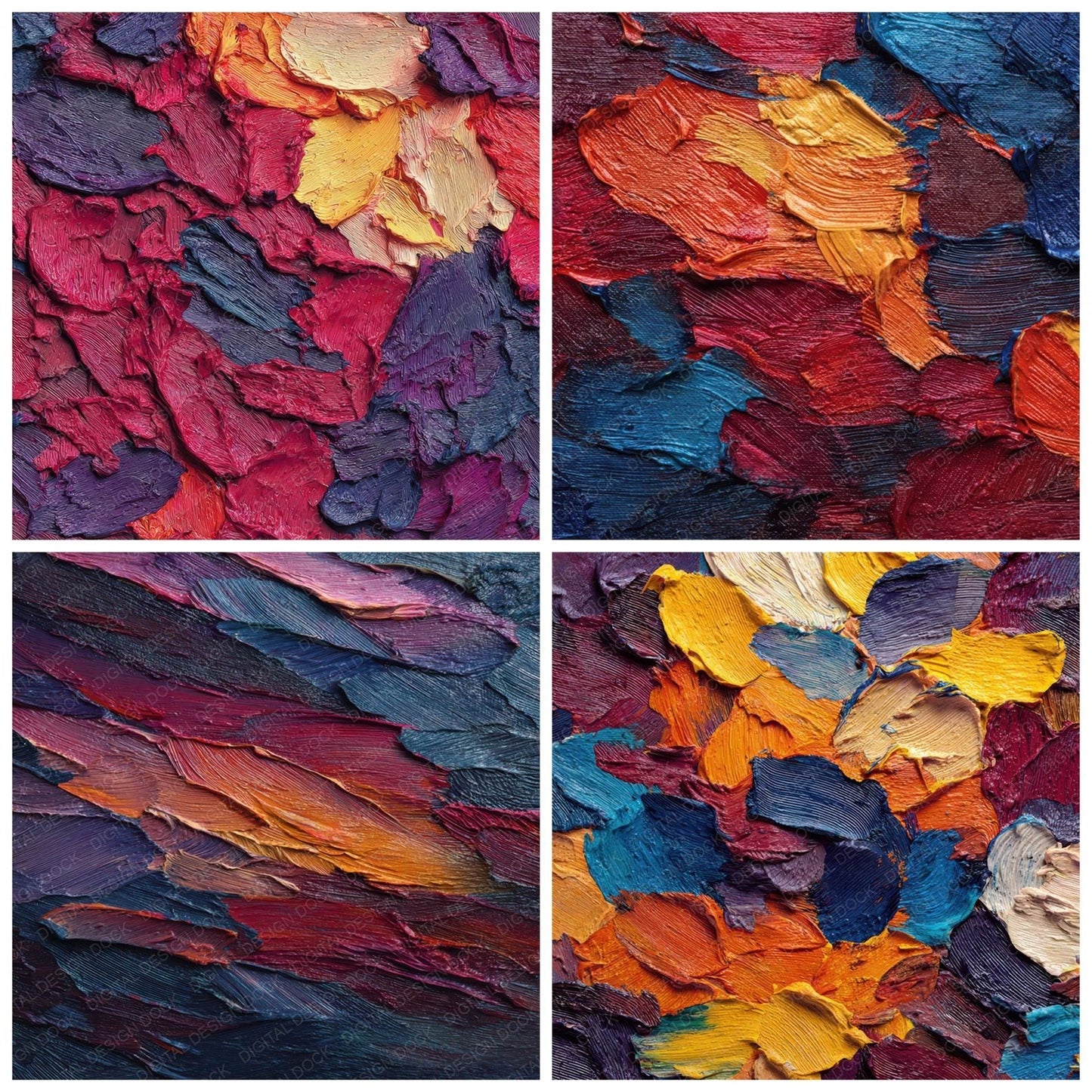 Oil Impasto Texture Digital Paper Pack (DDD008404)