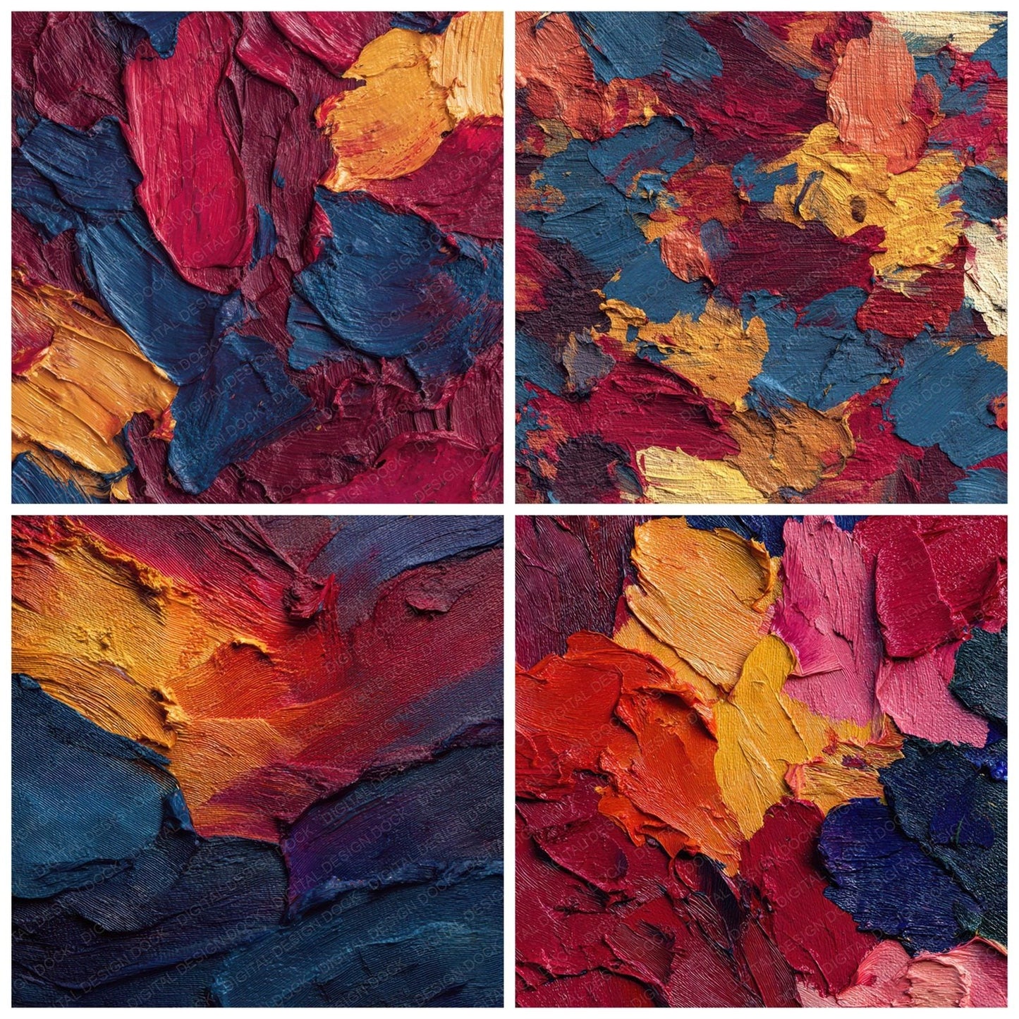 Oil Impasto Texture Digital Paper Pack (DDD008404)