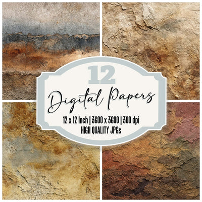 Sand Canvas Texture digital paper pack cover showing four of the 12 papers