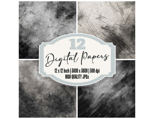 Charcoal Graphite Texture digital paper pack designed for background pages in junk journaling and paper craft projects