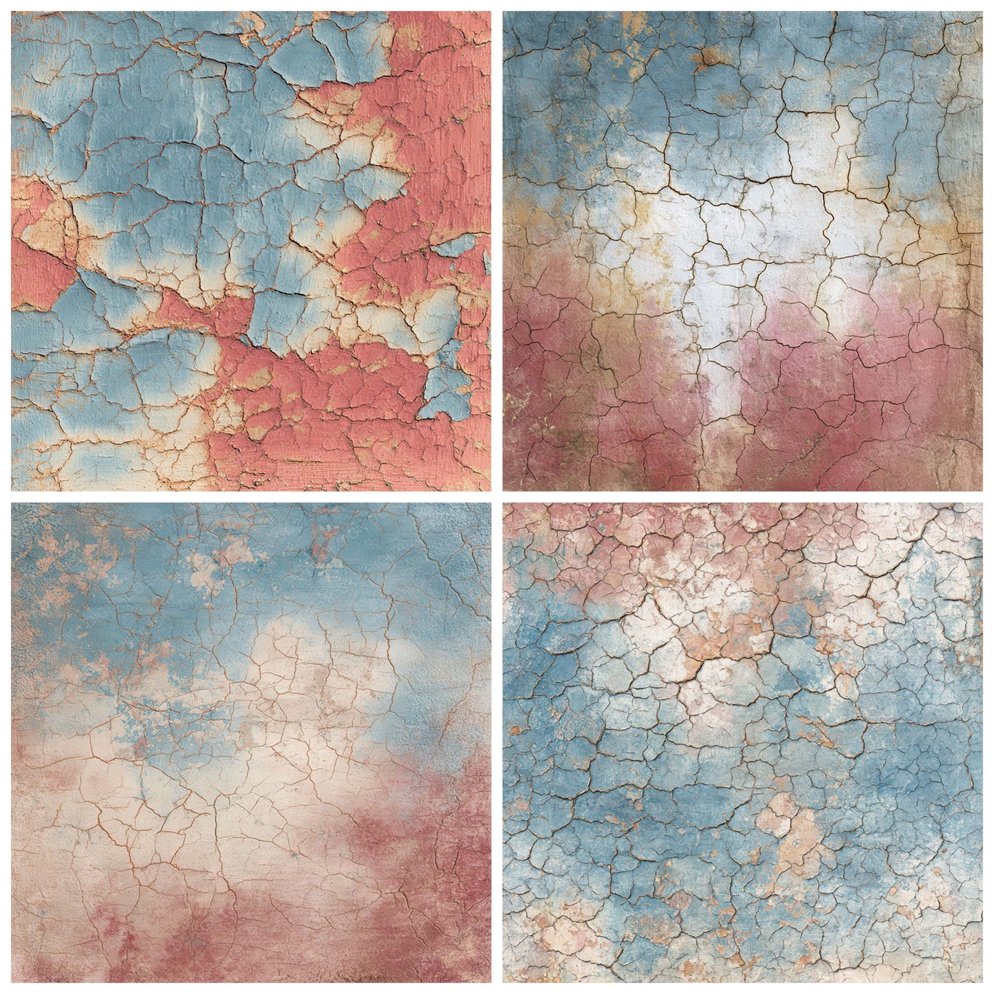 Cracked Tempera Texture Digital Paper Pack (DDD008411)