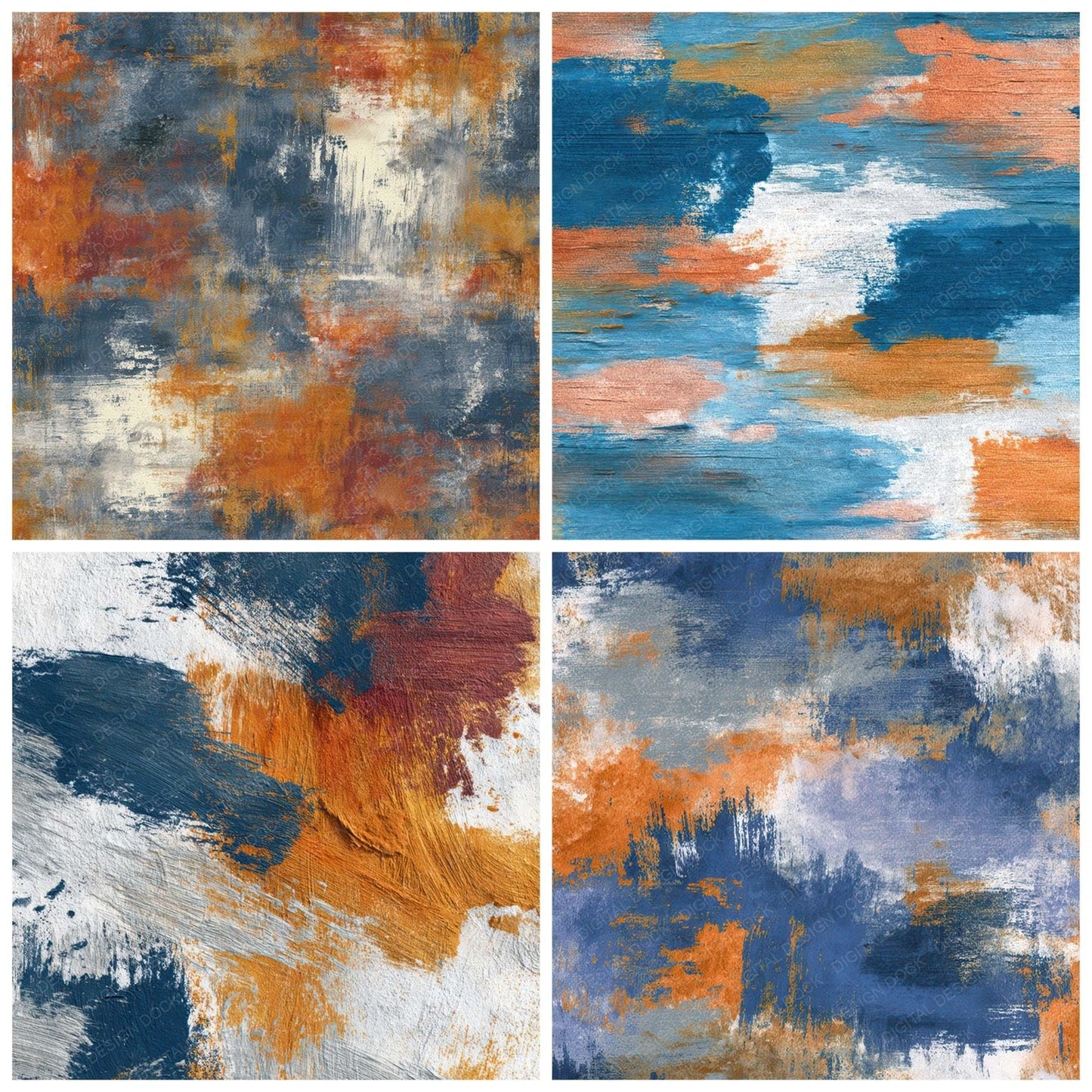 Dry Brush Acrylic Digital Paper Pack (DDD008412)