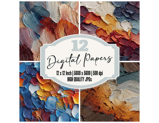 Impasto Paint Texture digital paper pack designed for background pages in junk journaling and paper craft projects