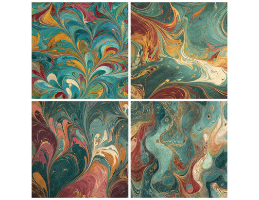 Preview layout showing Marbled Texture papers arranged as background pages for junk journals and mixed media crafts