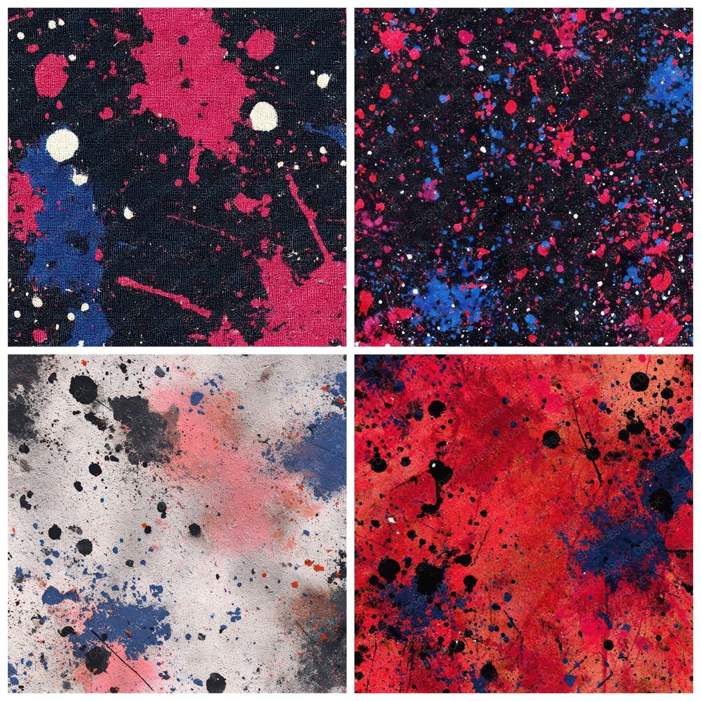 Paint Splatter Canvas Digital Paper Pack (DDD008421)