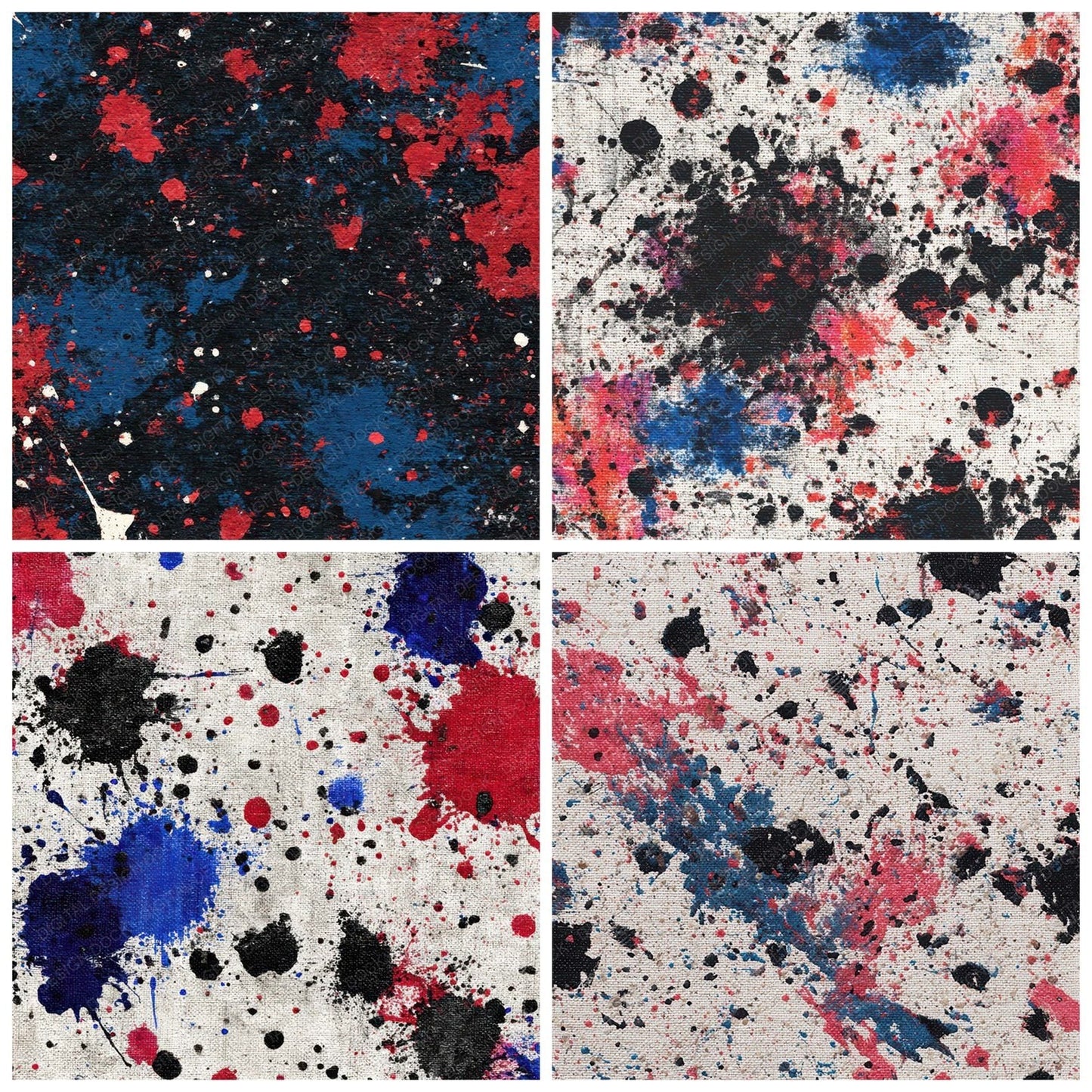 Paint Splatter Canvas Digital Paper Pack (DDD008421)