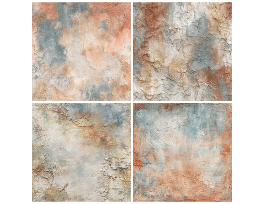 Preview layout showing Pigment Plaster Texture papers arranged as background pages for junk journals and mixed media crafts