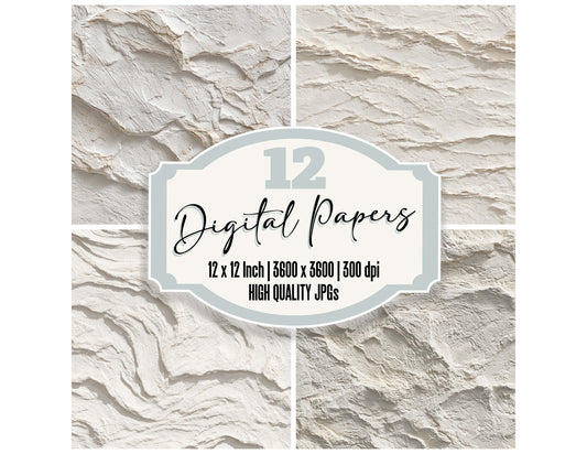 Plaster Relief Texture digital paper pack designed for background pages in junk journaling and paper craft projects