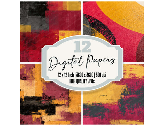 Screenprint Ink Texture digital paper pack designed for background pages in junk journaling and paper craft projects