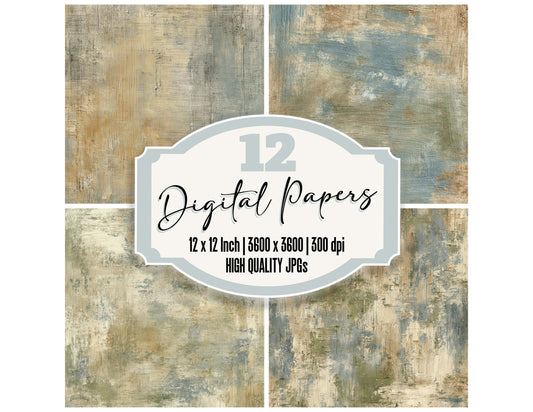 Casein Paint Texture digital paper pack designed for background pages in junk journaling and paper craft projects